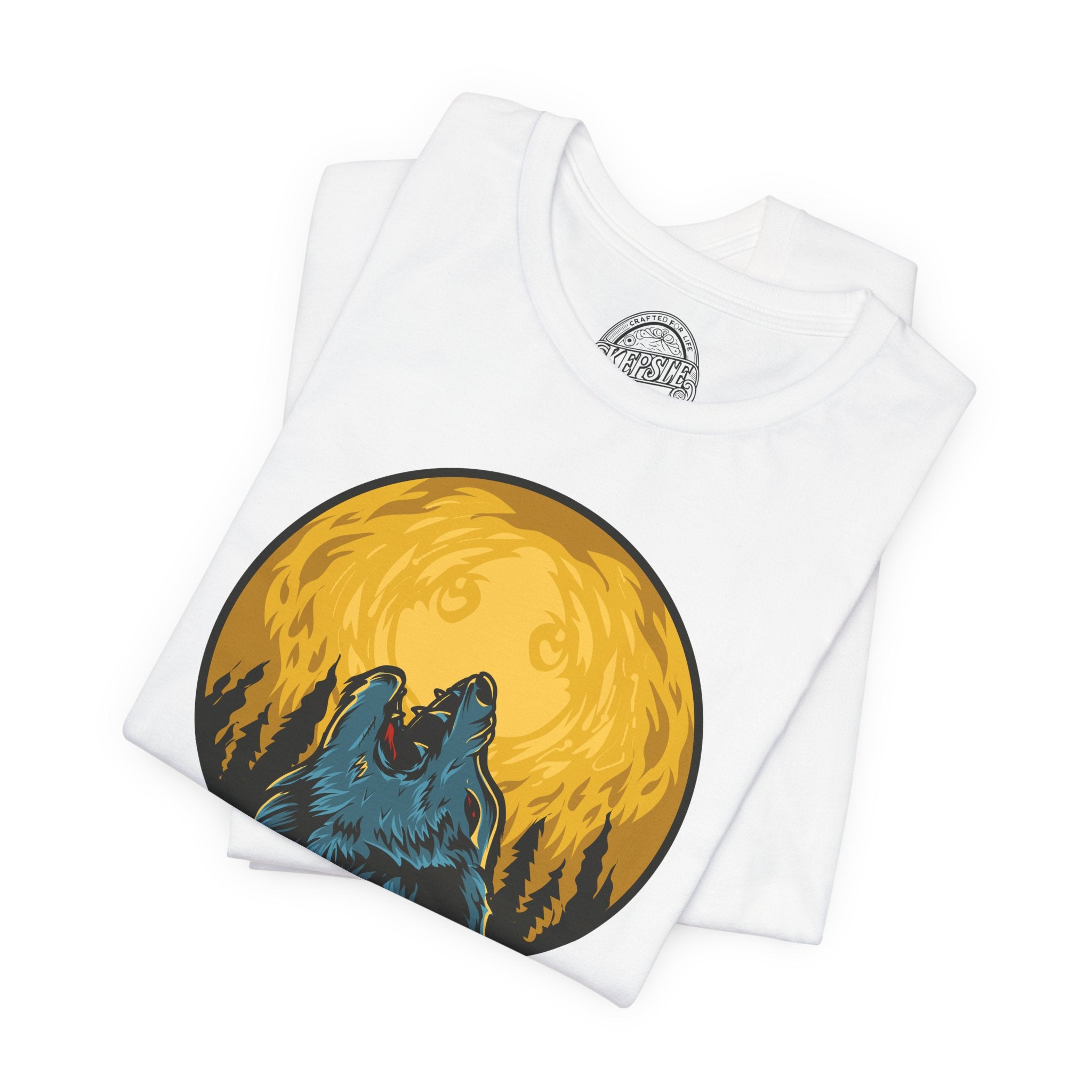 Night Wolf Graphic Tee- White