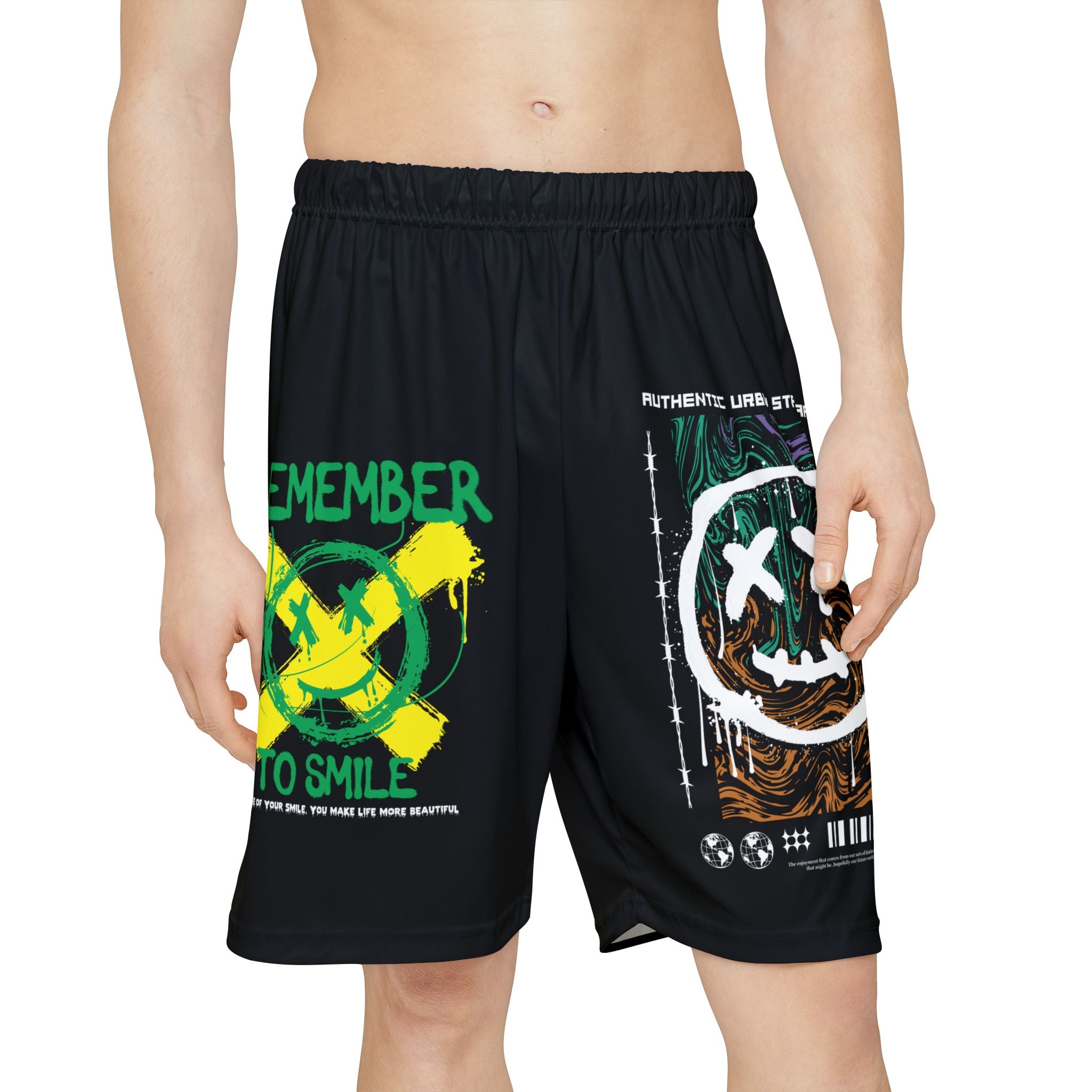 Remember To Smile Men's Shorts- Black