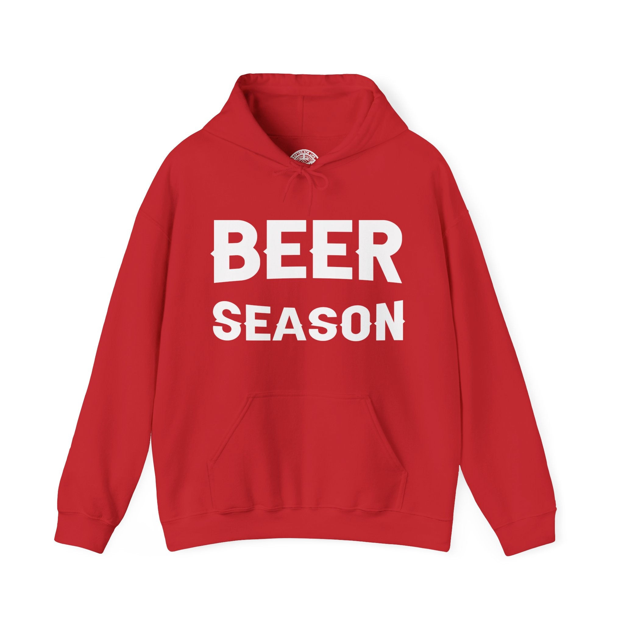 Beer Season Graphic Hoodie- Red