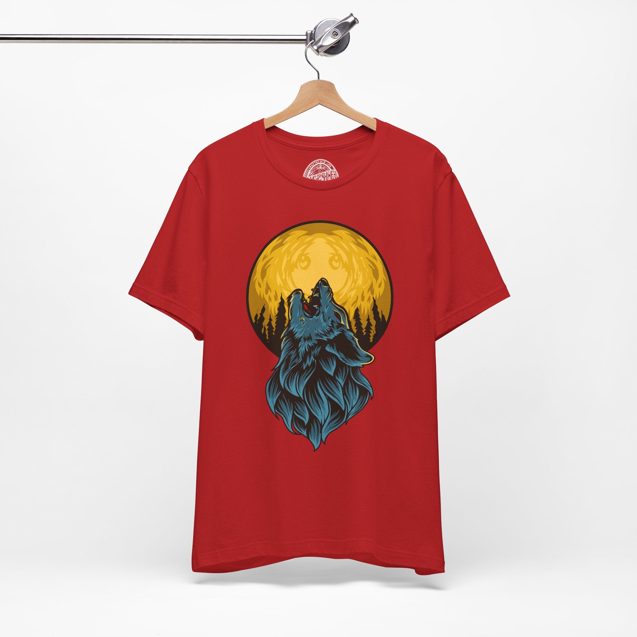 Night Wolf Graphic Tee- Red