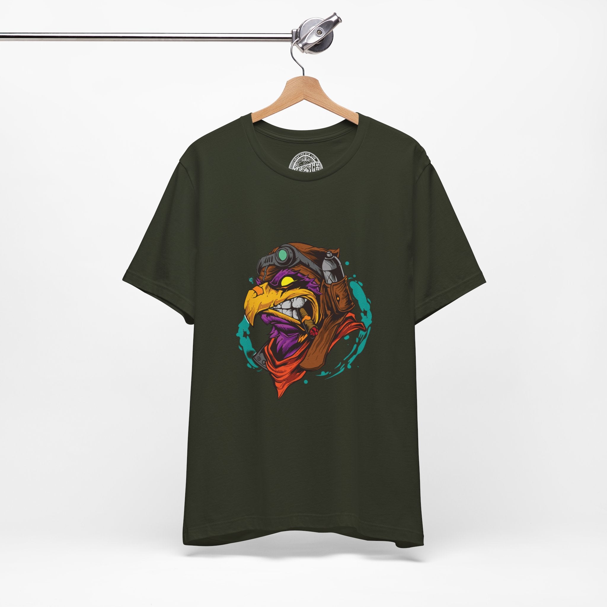 Fierce Hawk Graphic Tee- Dark Olive