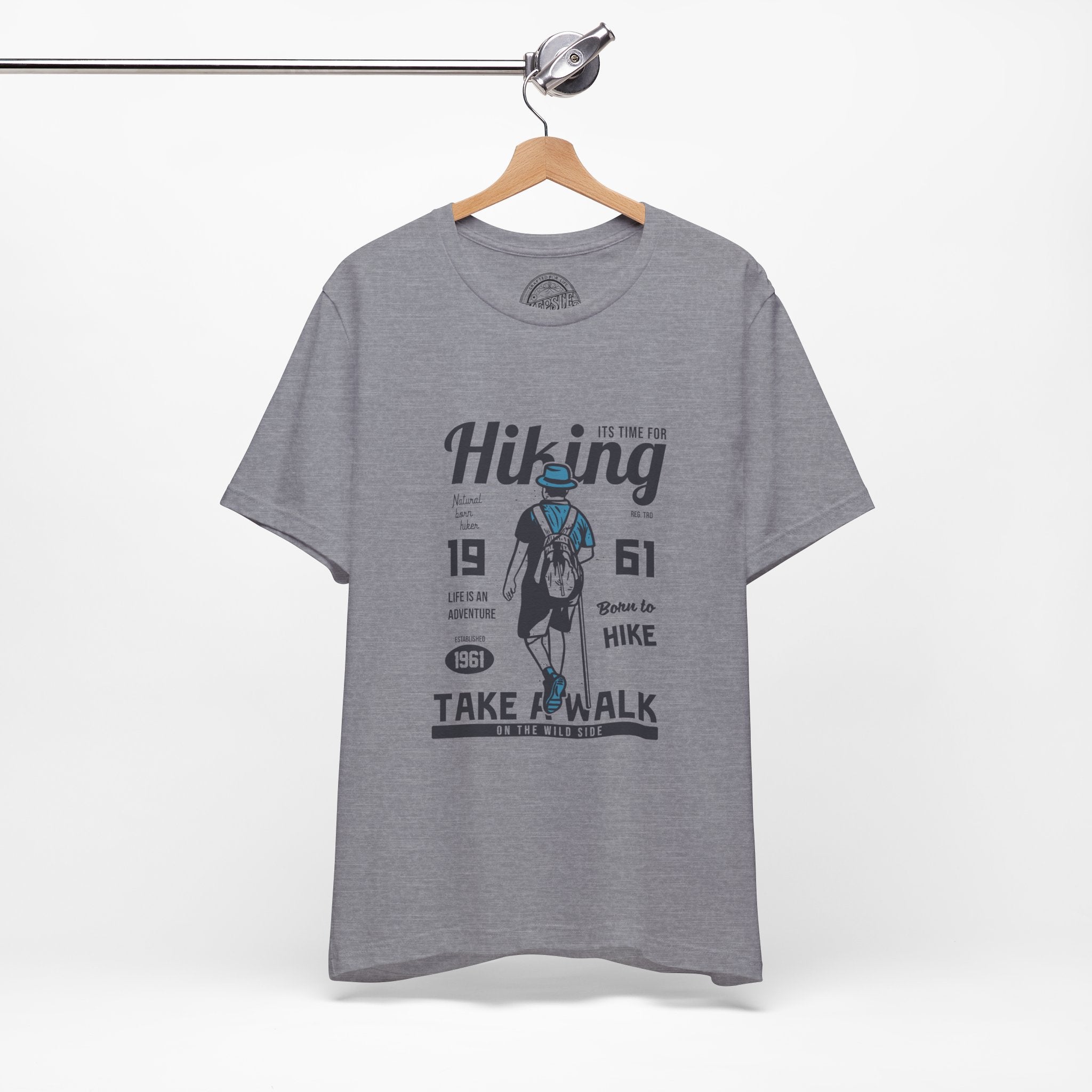 Hiking 1961 Graphic Tee- Heather Storm