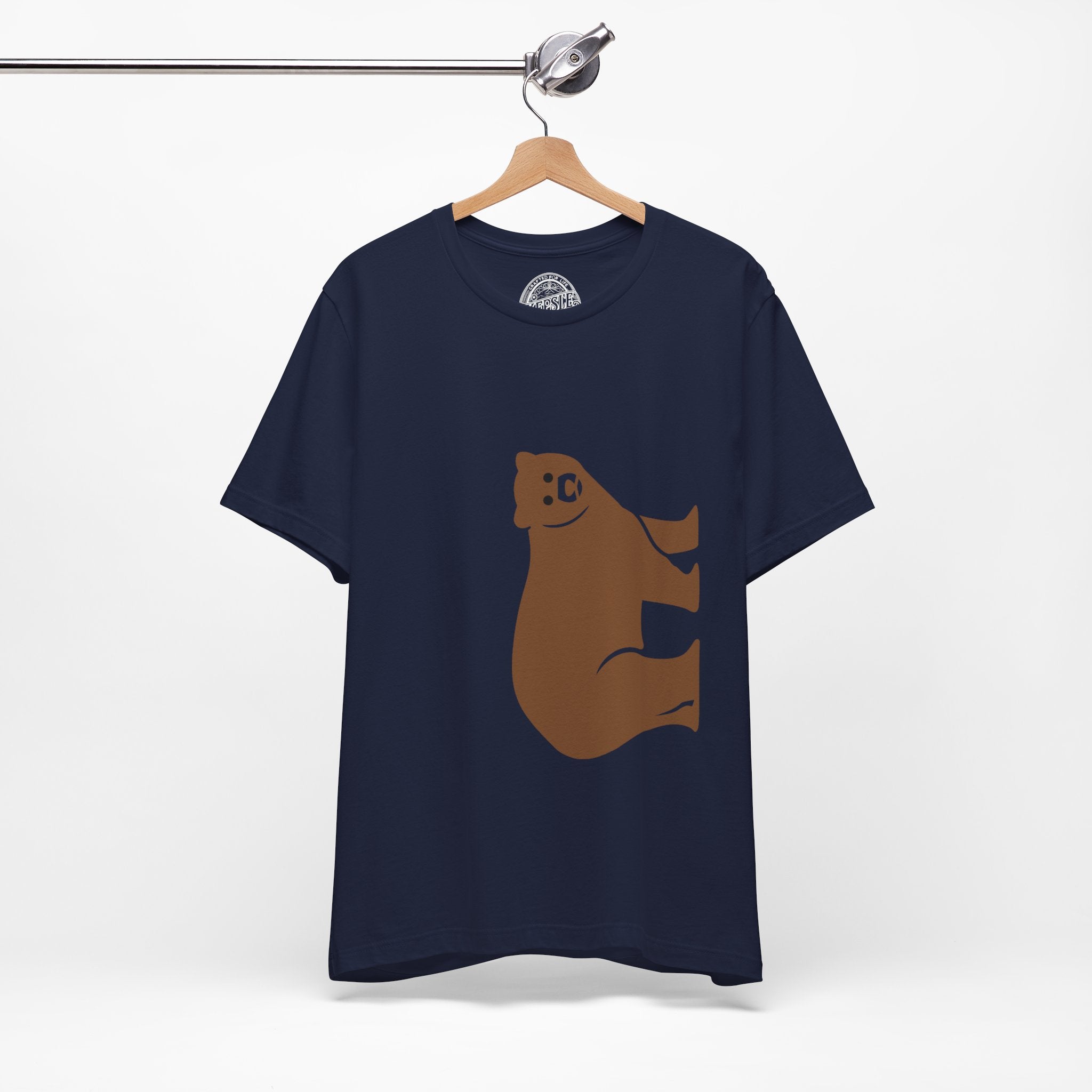 Brown Bear Graphic Tee- Navy