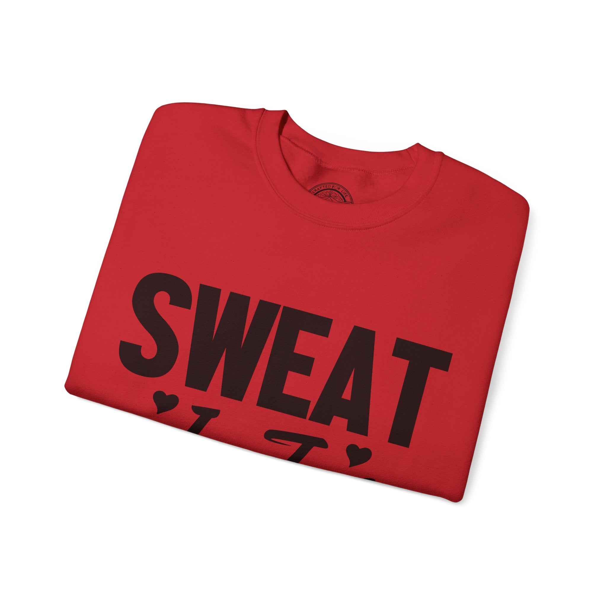 Sweat is Just Fat Crying Graphic Sweatshirt- Red