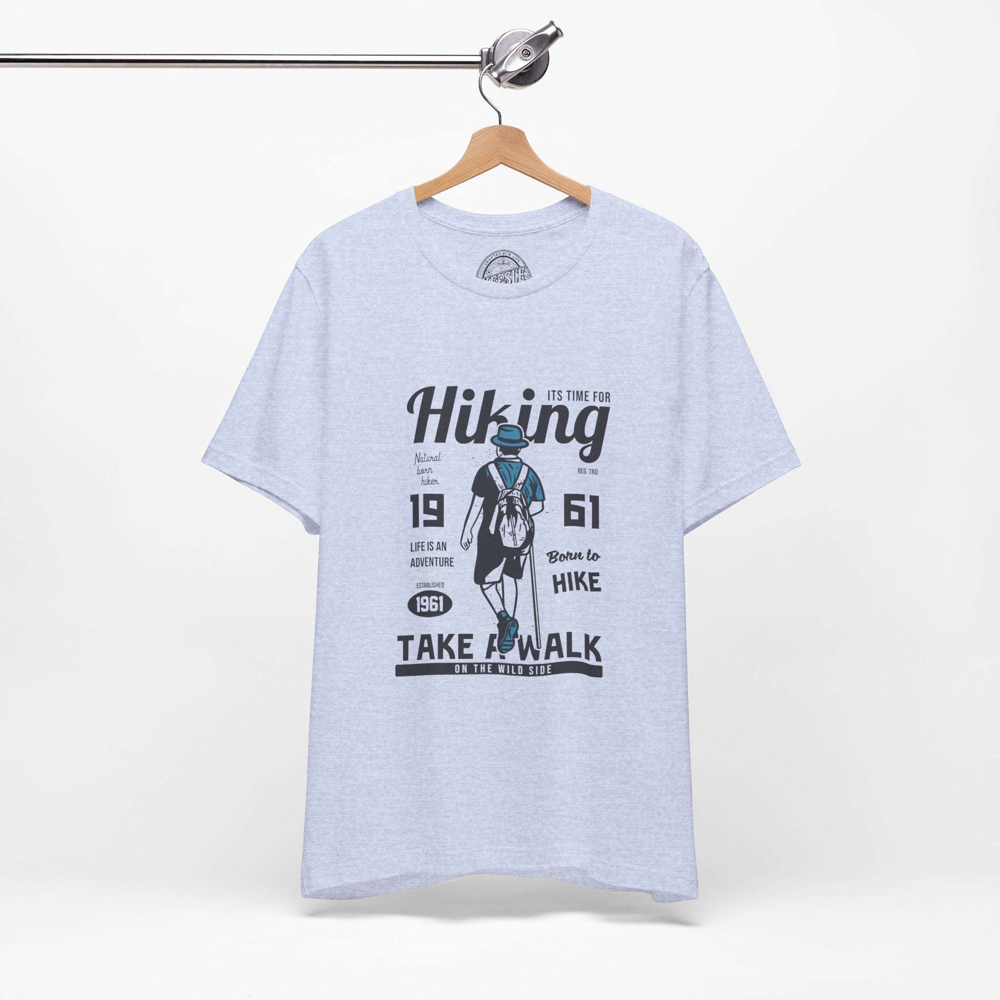 Hiking 1961 Graphic Tee- Heather Prism Blue