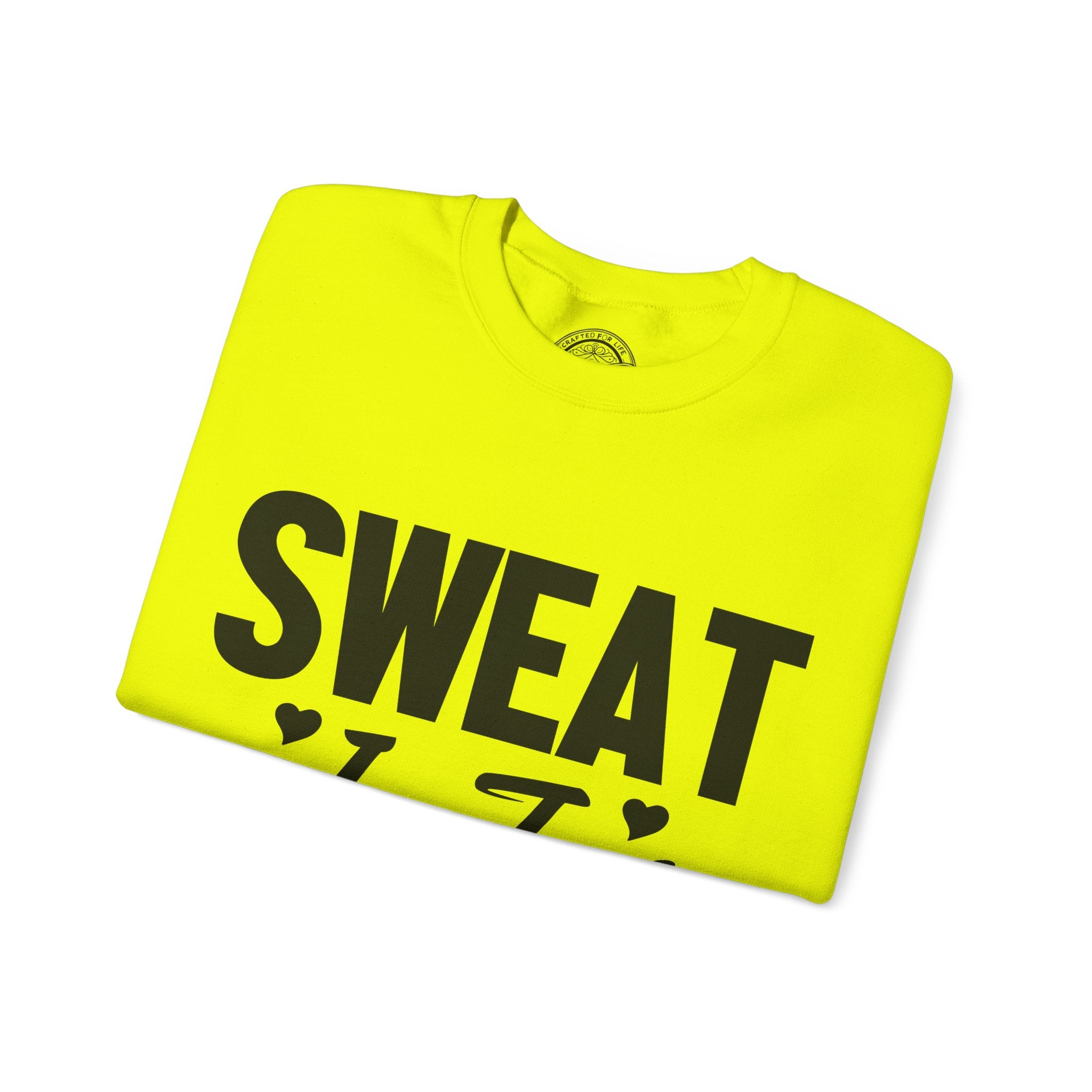 Sweat is Just Fat Crying Graphic Sweatshirt- Safety Green