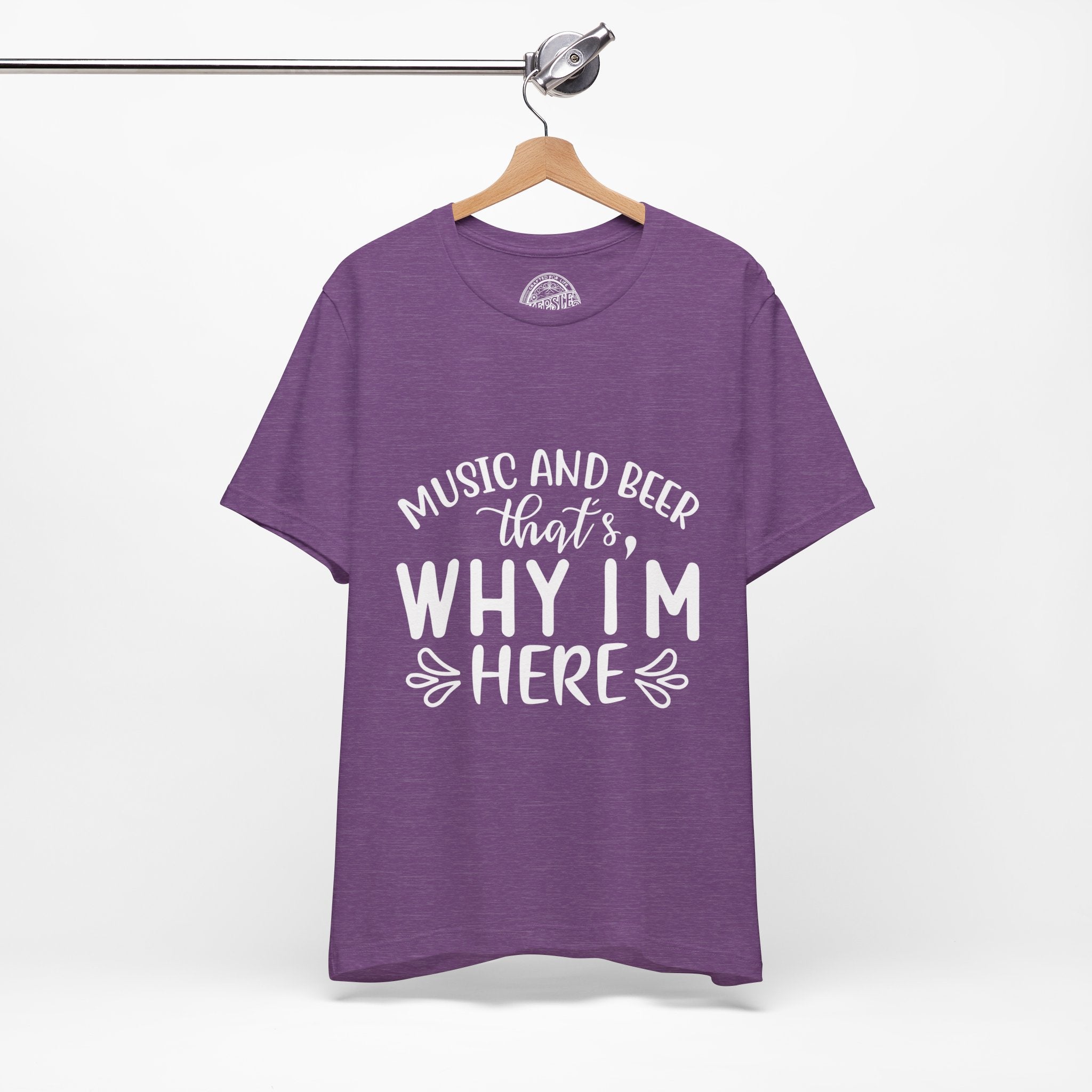 Music & Beer Graphic Tee- Heather Team Purple