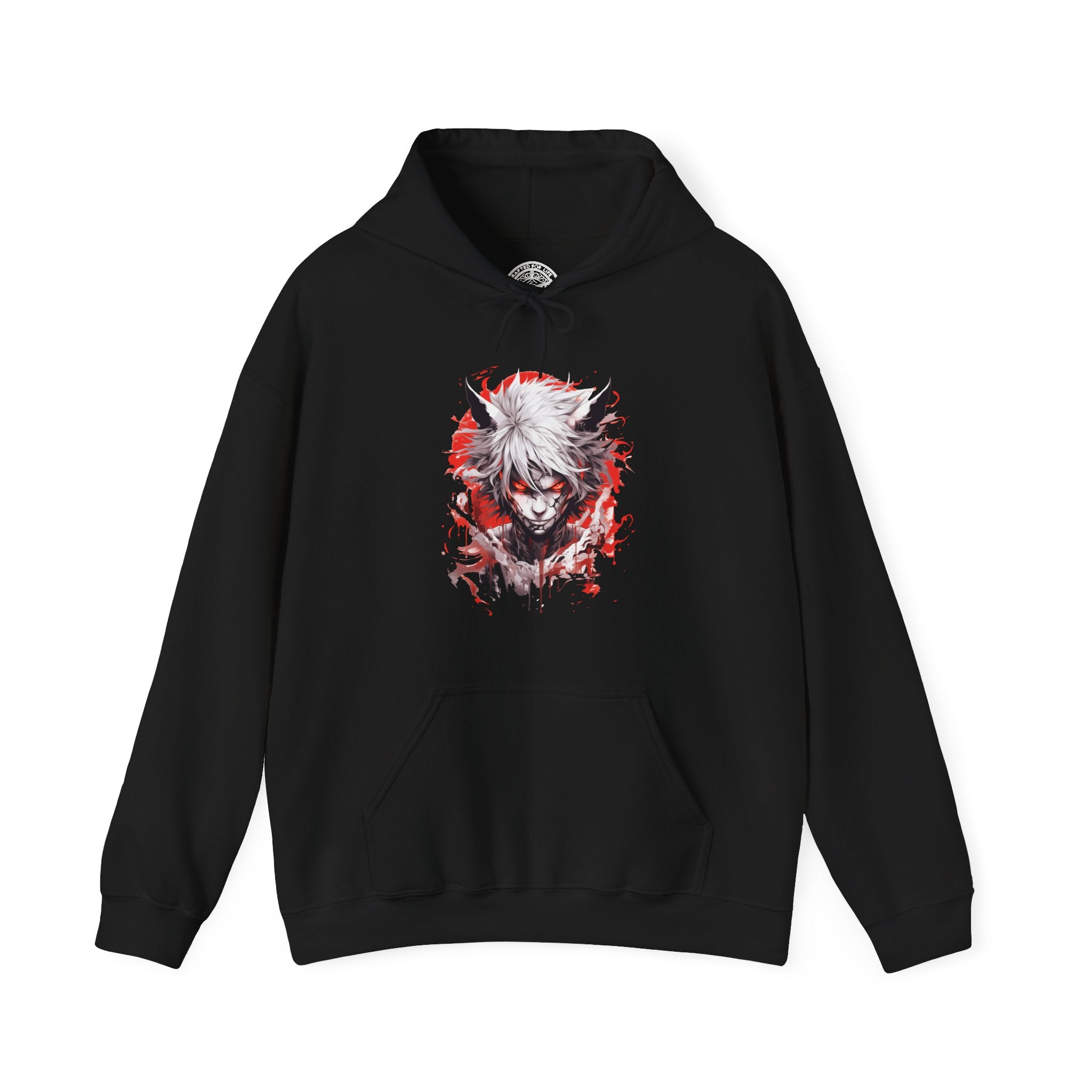 Fierce Demon Graphic Hoodie- Black