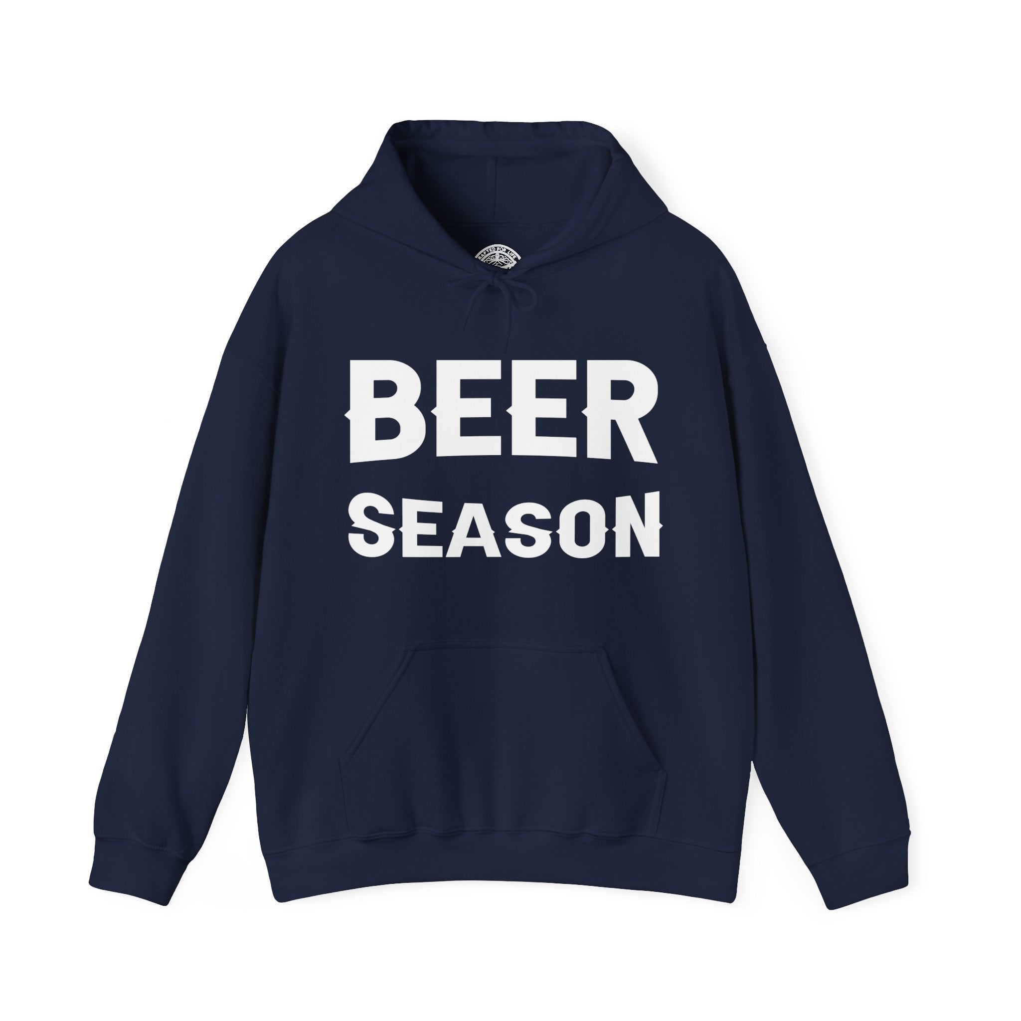 Beer Season Graphic Hoodie- Navy