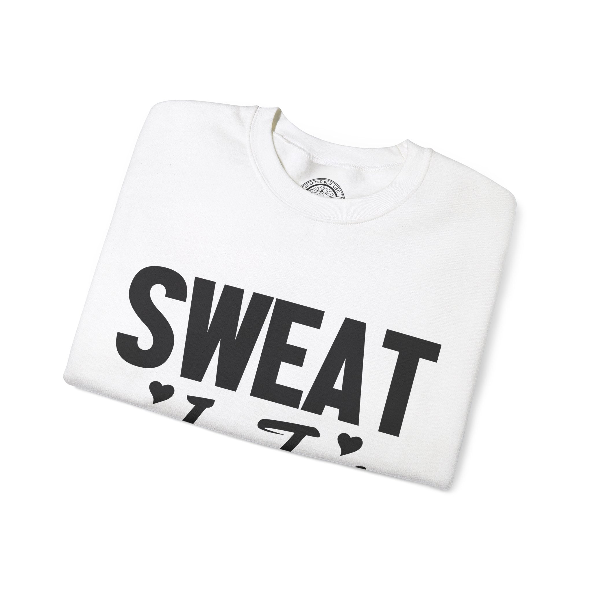 Sweat is Just Fat Crying Graphic Sweatshirt- White