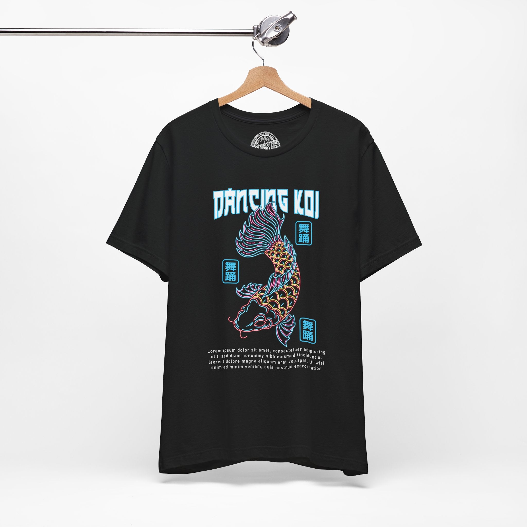 Dancing Koi Graphic Tee- Black