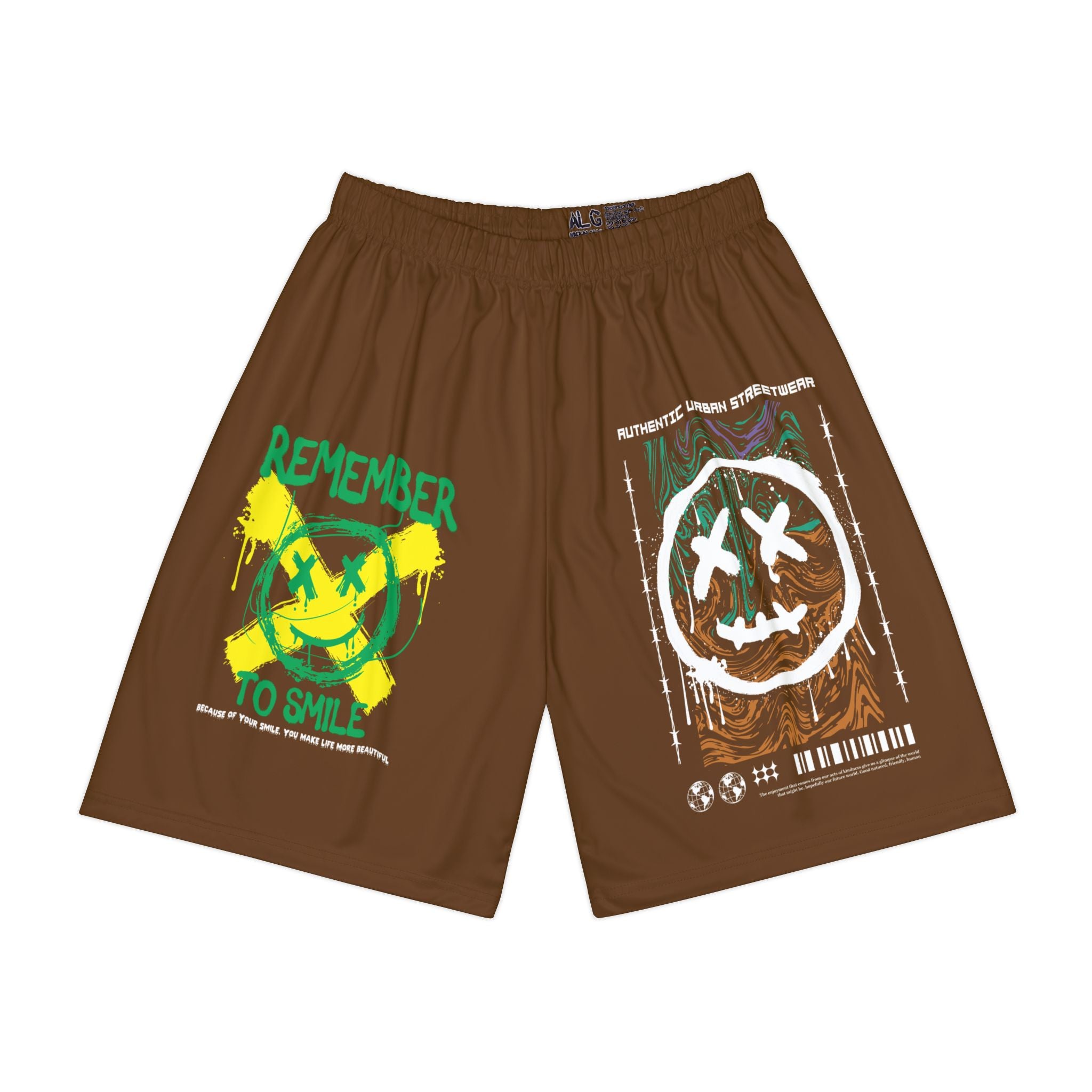 Remember To Smile Men's Shorts- Brown